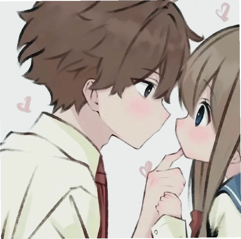 ảnh avatar anime cặp đôi tình cảm phong cách tối giản sang trọng