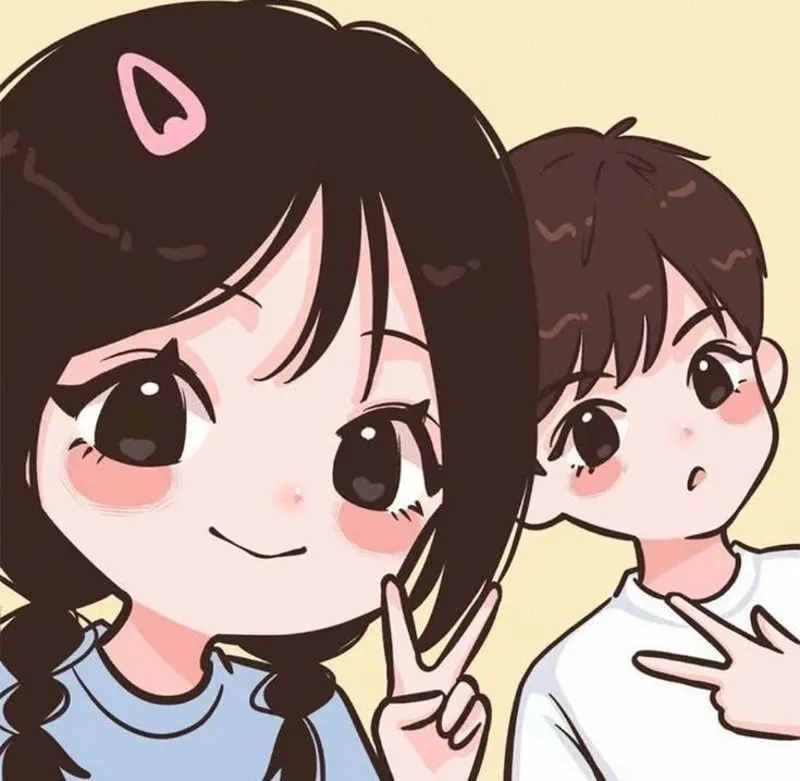 Dễ thương ảnh cặp đôi anime chibi cute đầy cảm xúc