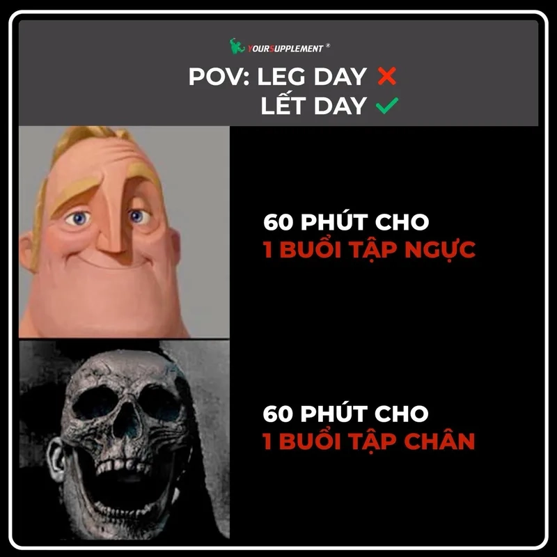 Đối mặt thử thách cùng meme leg day hài hước khó quên