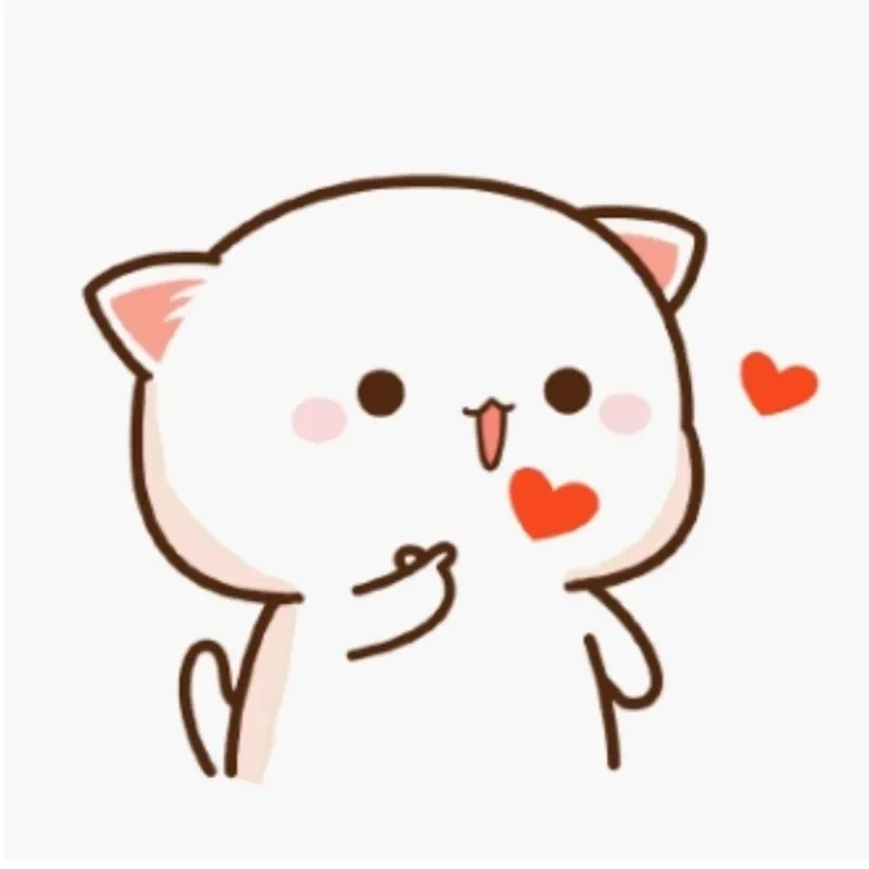 Trái tim meme mèo cute khiến bạn bật cười vui vẻ.